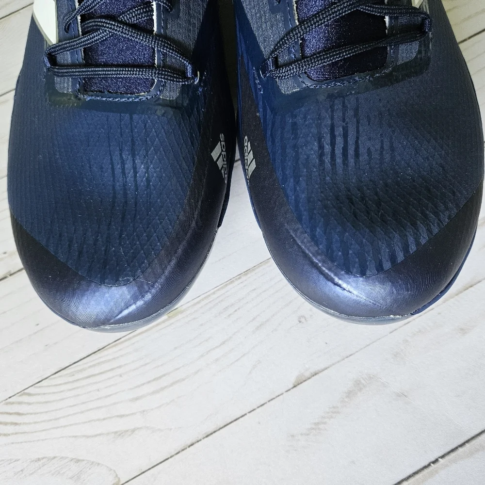 Adidas Adizero Afterburner Size 15 Men's Metal Baseball Cleats Navy Blue White